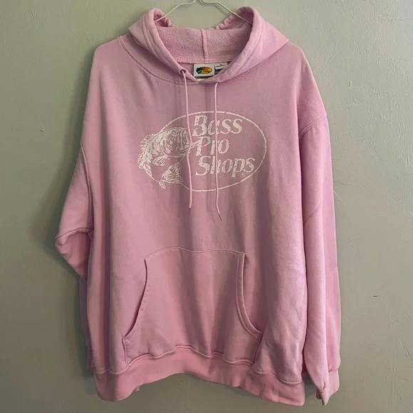 BASS PRO SHOPS light pink women’s hoodie sweatshirt XL